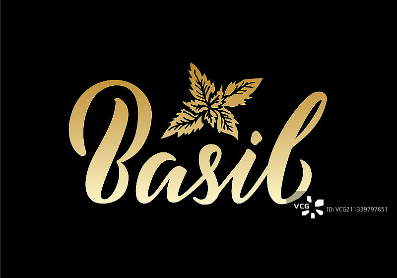 金色罗勒文字，带颜色渐变图片素材