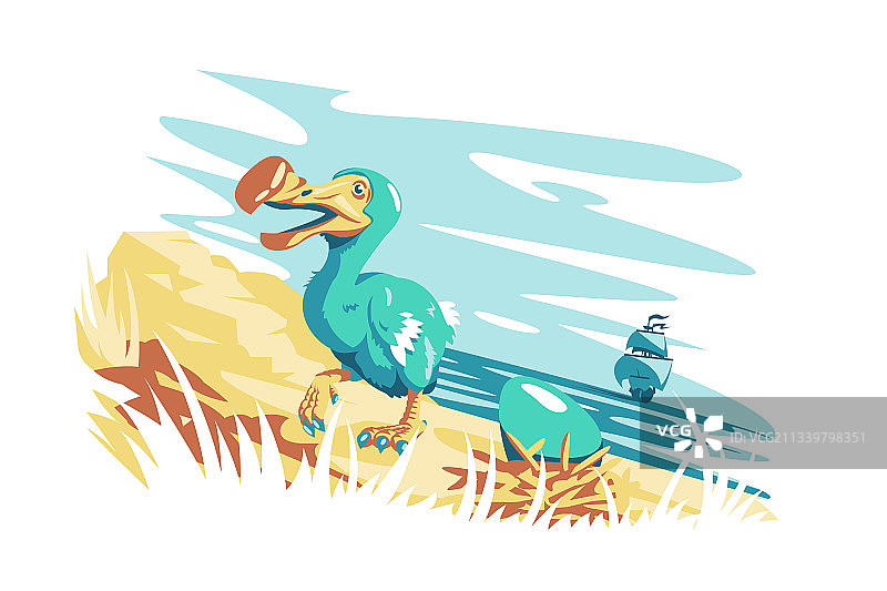 带蛋的可爱渡渡鸟图片素材