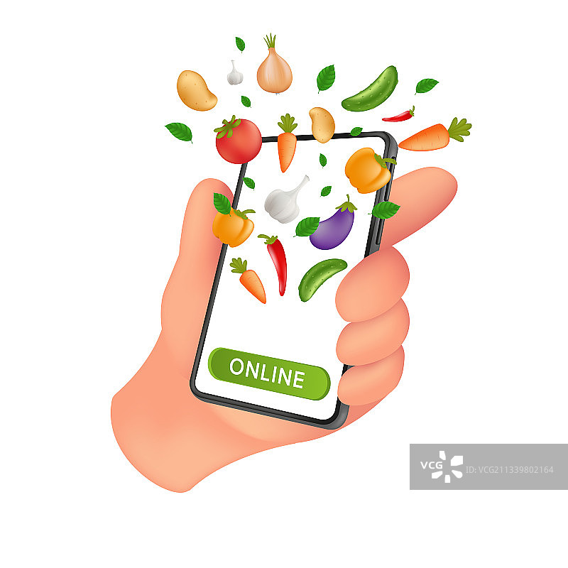 新鲜农场食品杂货市场食品服务在线图片素材