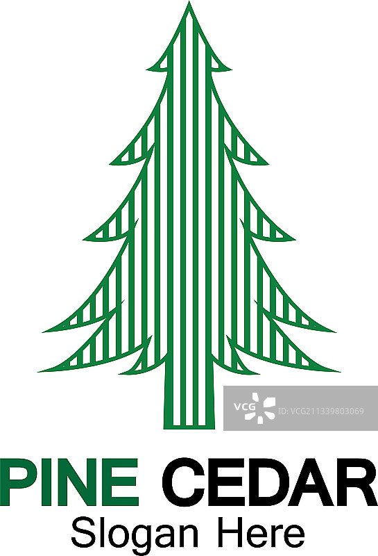 雪松树标志模板图标设计图片素材