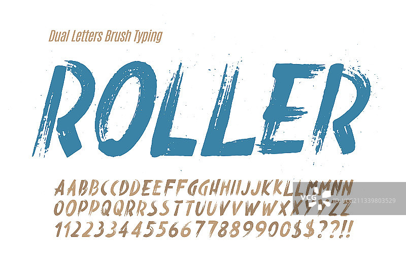 时尚笔刷绘制双重大写字母图片素材