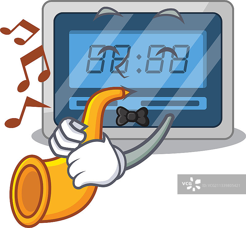 演奏的卡通音乐家数字定时器设计图片素材