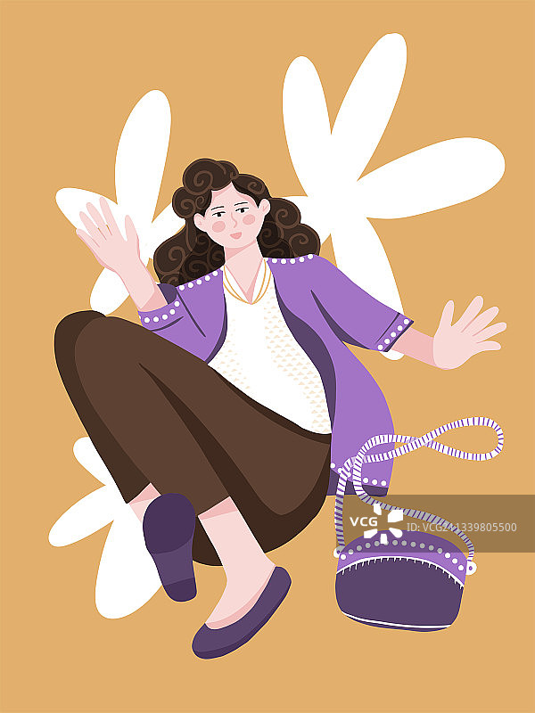 双手张开的精致女人图片素材