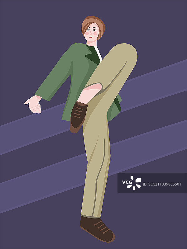 单腿抬起的男人图片素材