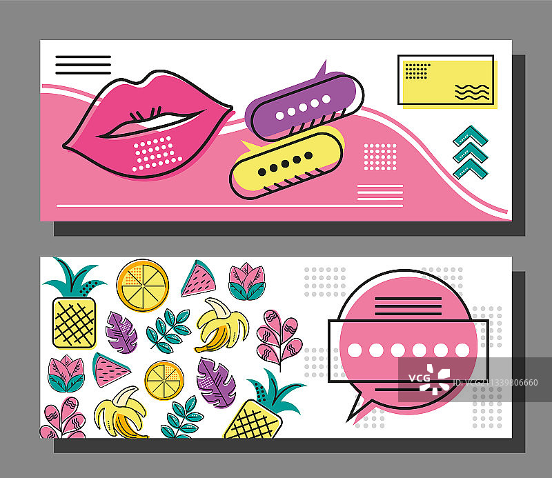 孟菲斯复古潮流图片素材