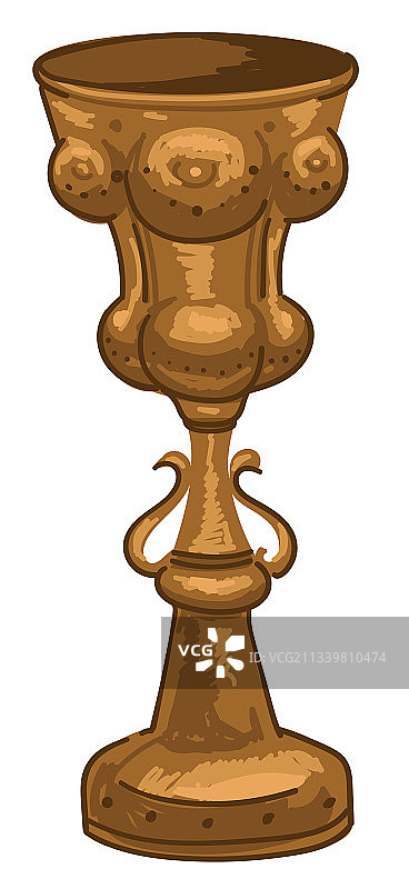 金色复古高脚杯与装饰复古杯图片素材