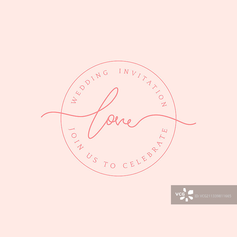 爱心婚礼邀请函徽章设计图片素材