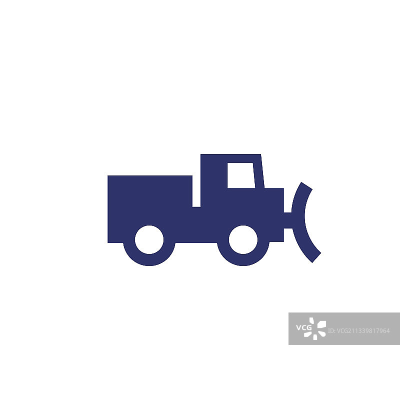 白色图标上的除雪车图片素材