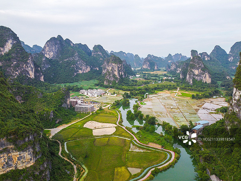 广西大新县明仕田园风景区图片素材