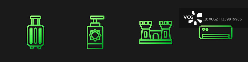 沙堡行李箱防晒喷雾线条icon图片素材