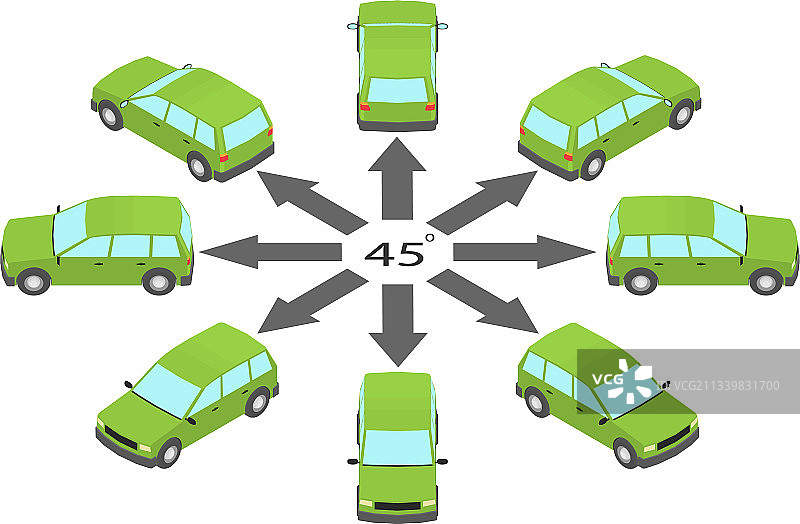 旋转旅行车45度图片素材