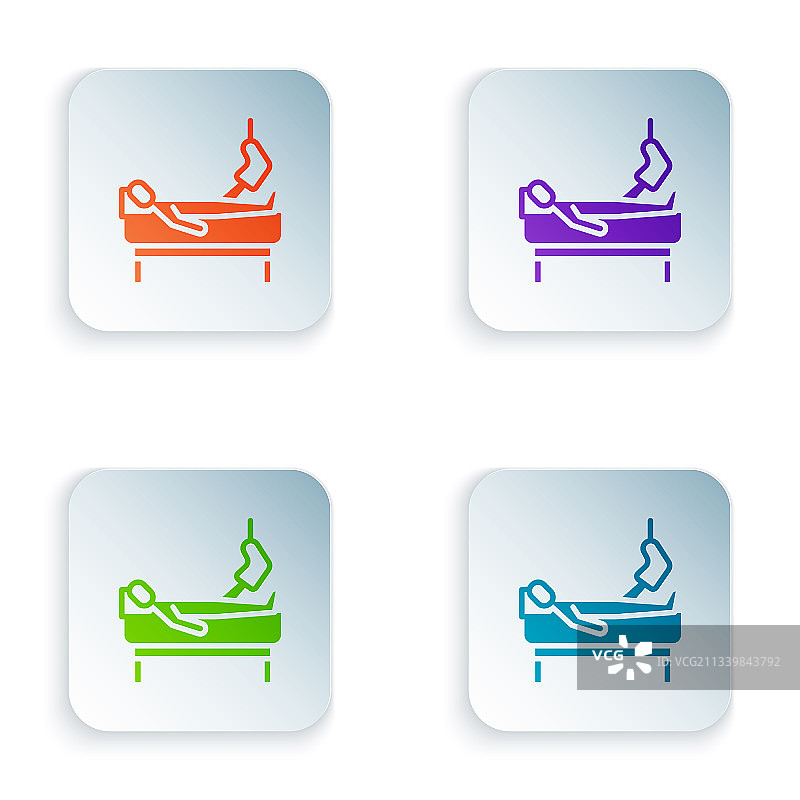 腿部骨折的病人住院中图片素材