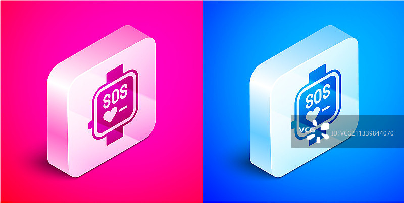 显示心率的2.5D智能手表图标图片素材