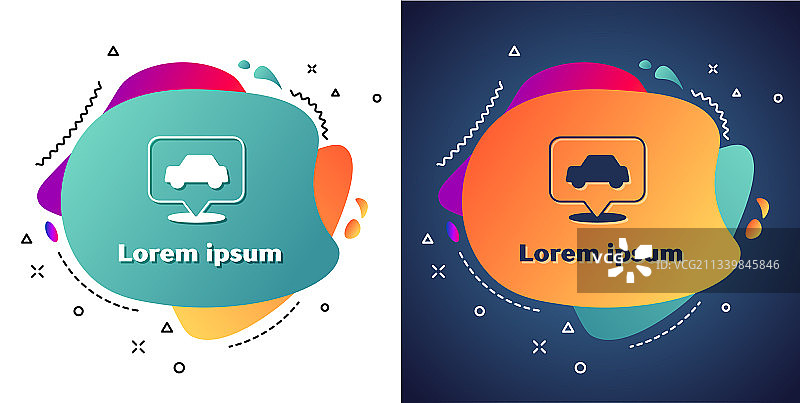 在白色和蓝色背景上隔离的白色汽车服务图标图片素材