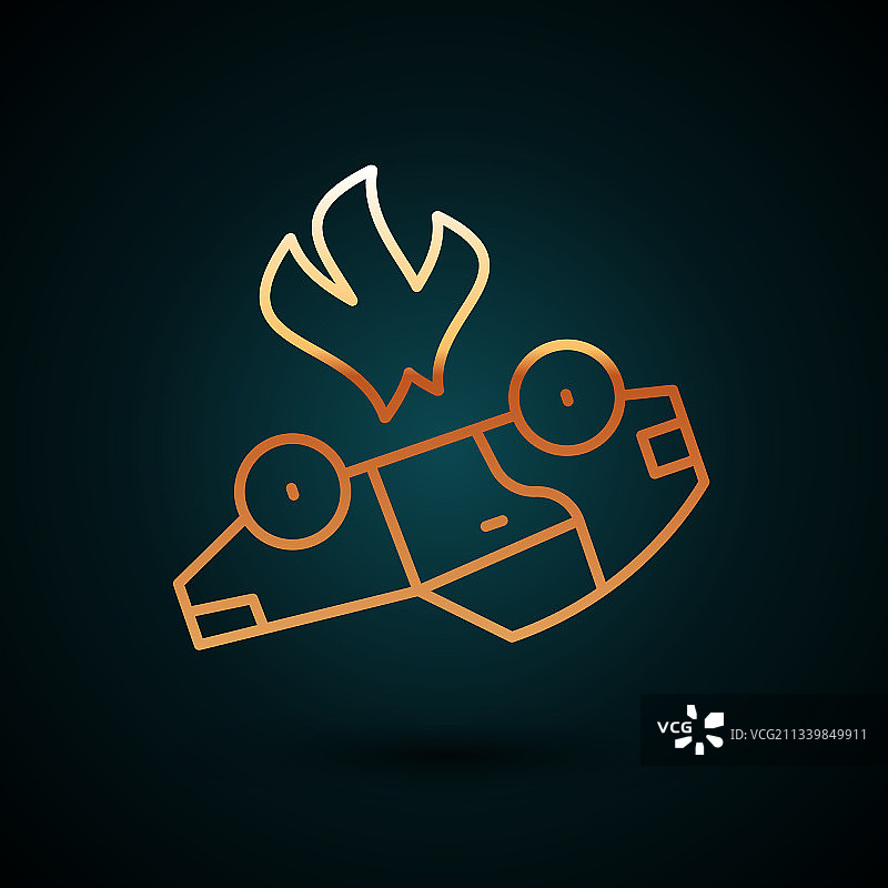 金色燃烧的汽车图标图片素材