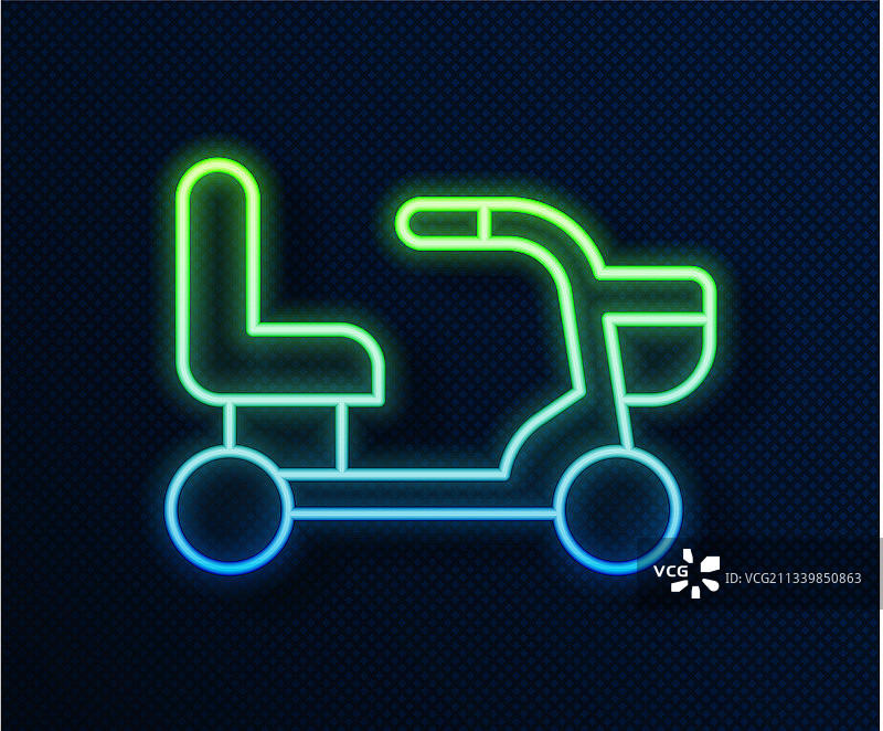 发光霓虹灯线条电动轮椅（残疾人专用）图片素材
