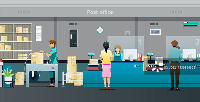 在邮局寄包裹图片素材