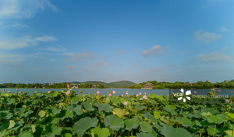 徐州云龙湖风景区位于徐州市区南部，以云龙山水自然景观为特色图片素材