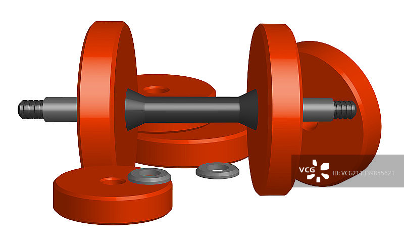 逼真的3D红色模型拆解图片素材