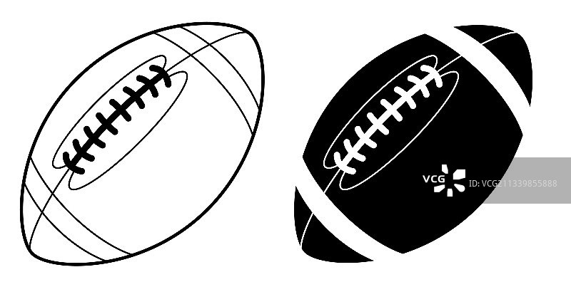 用于美式橄榄球运动的球类图标图片素材