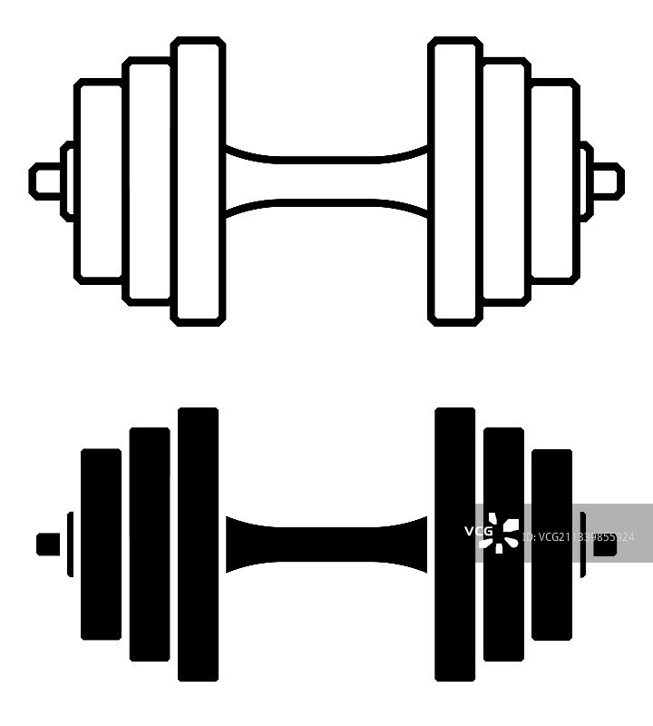 运动哑铃图标健康生活方式健身图片素材