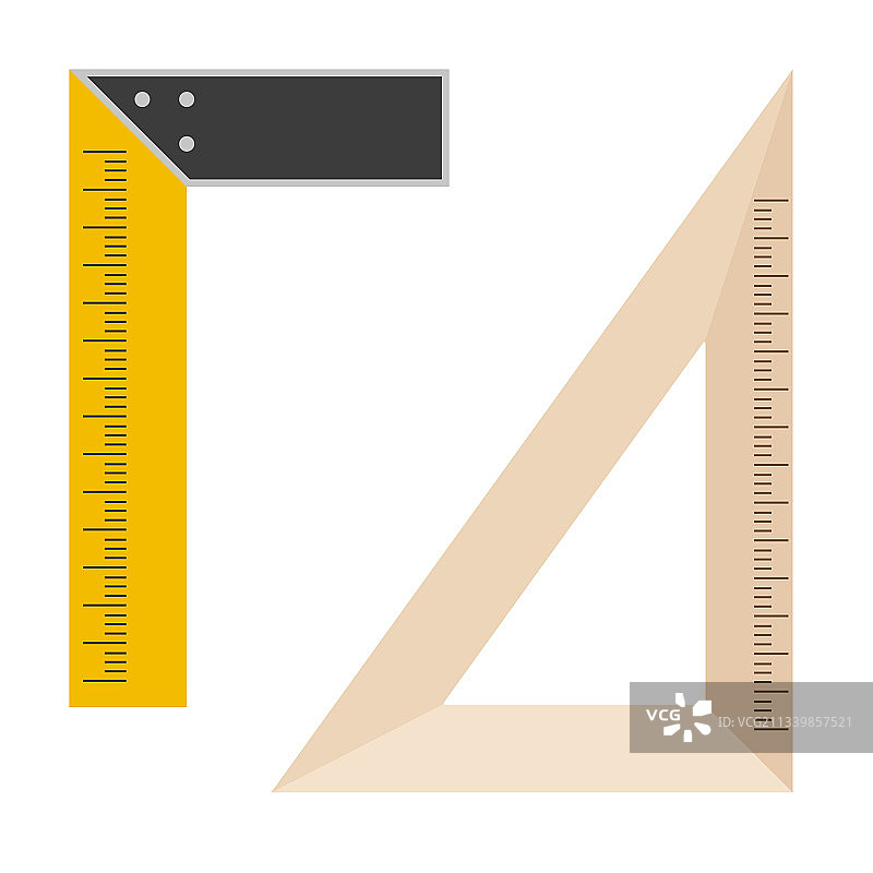 金属和木制方形测量工具图片素材