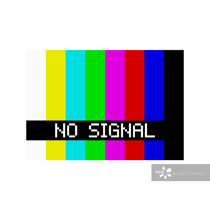 无信号的老式电视屏幕和电视测试图案图片素材