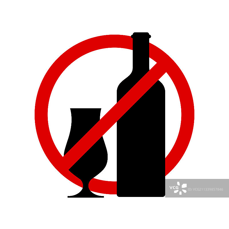 禁止酒精饮料圆形标志图片素材