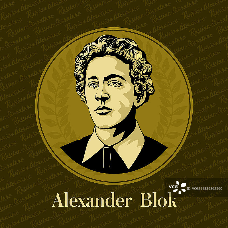 俄罗斯作家亚历山大·勃洛克肖像图片素材
