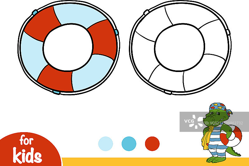 救生圈涂色书图片素材