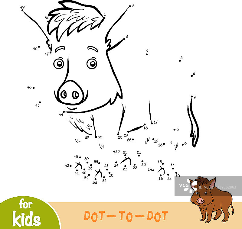 儿童数字游戏教育：野猪游戏图片素材