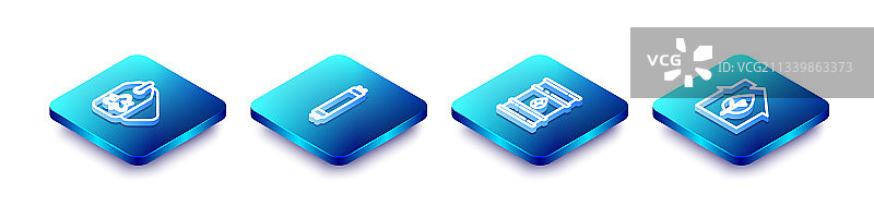 2.5D线条可回收荧光标签套装图片素材