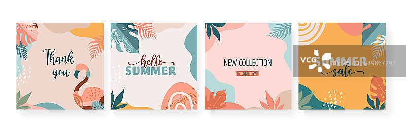 波西米亚夏季系列现代夏季促销帖子图片素材