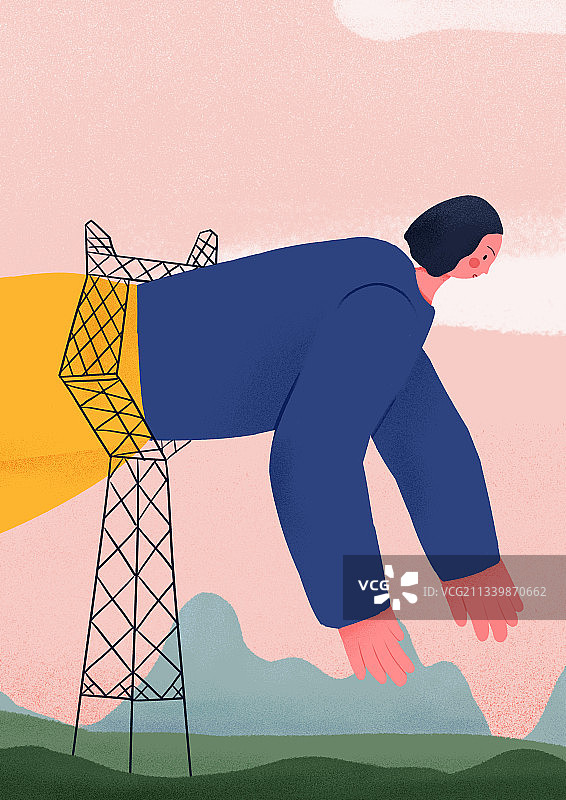 被电缆捆住的女孩子图片素材