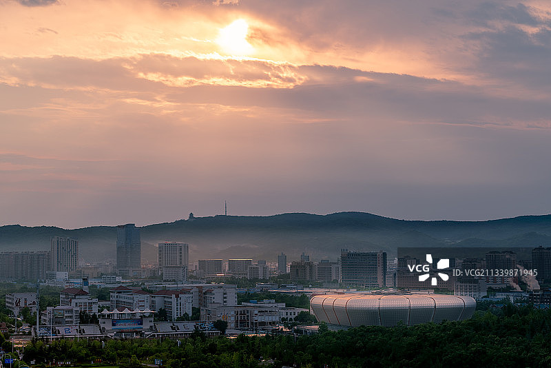 小城日落图片素材