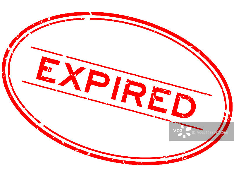 红色复古风“过期”椭圆形橡胶印章图片素材