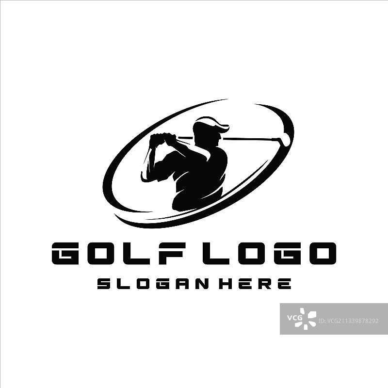 高尔夫球运动Logo设计概念图片素材