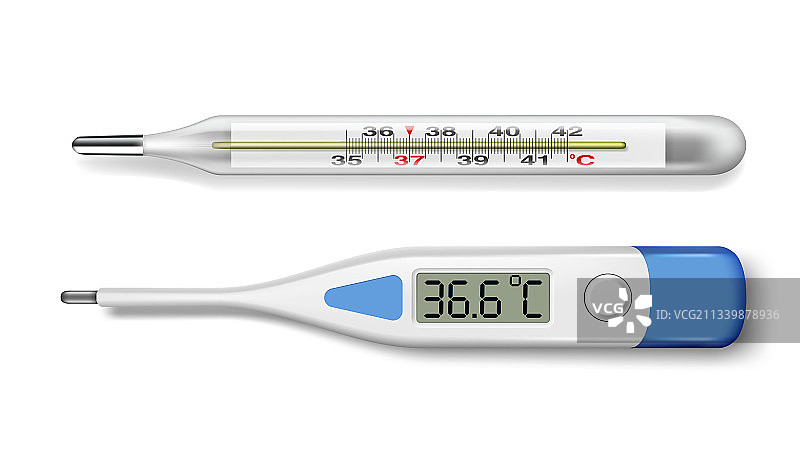 3D数字水银玻璃医用温度计图片素材