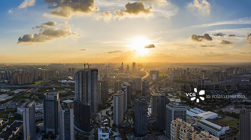 昆山CBD全景图片素材