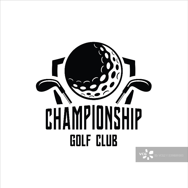 高尔夫俱乐部运动图标和徽章图片素材
