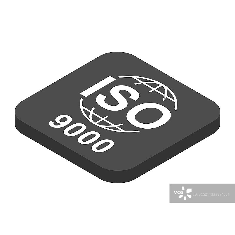 ISO 9000 2.5D图标标准质量标志图片素材