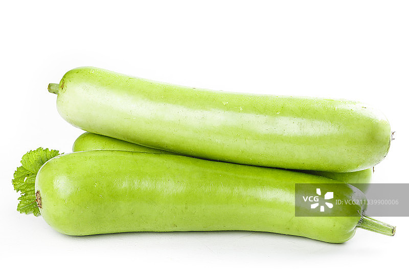 白底上摆放着翠佳瓠瓜图片素材
