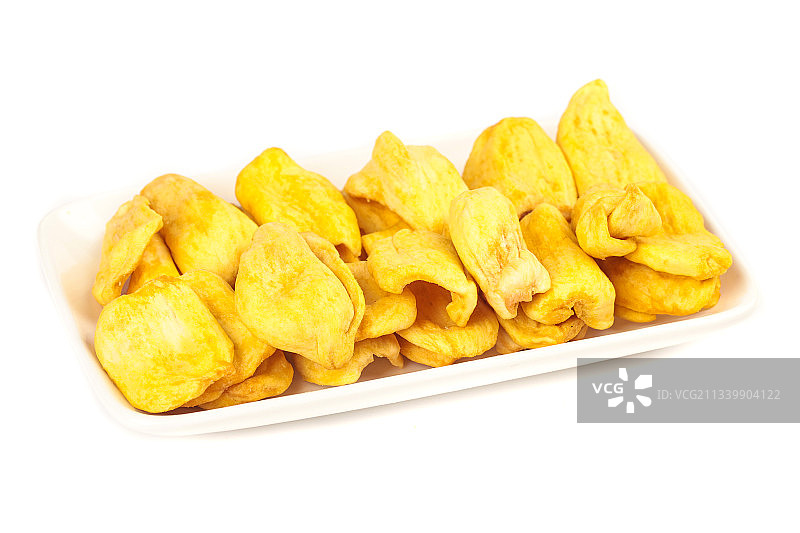 盘子里装着菠萝蜜干图片素材