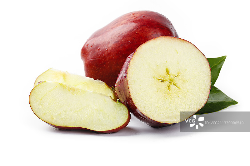 白底上的新鲜蛇果图片素材