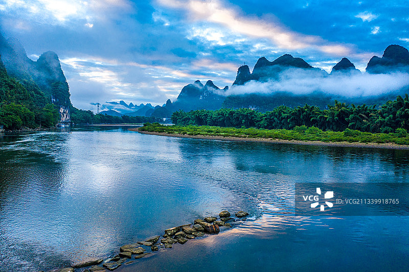 阳朔清晨图片素材