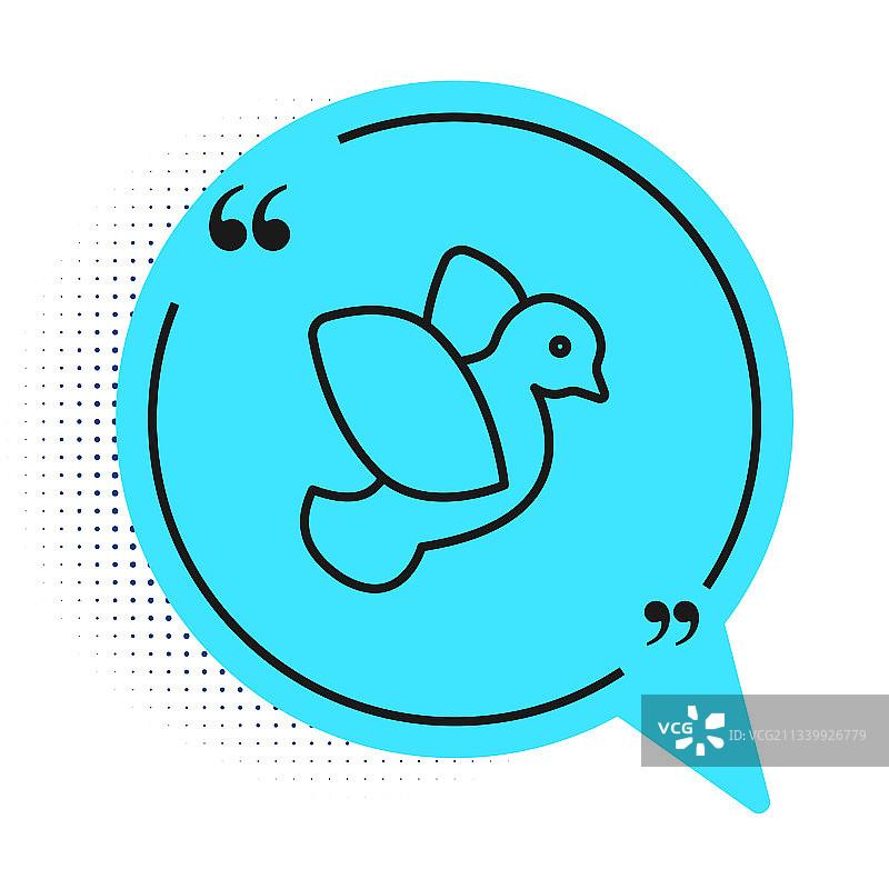 白色背景上的黑色线条鸽子图标图片素材