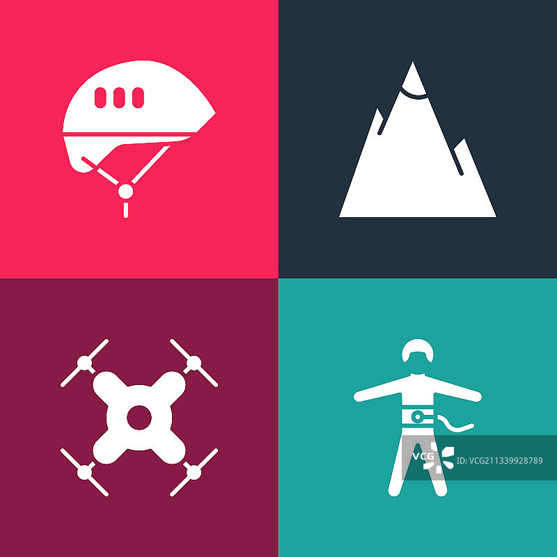 波普艺术：蹦极跳与无人机图片素材