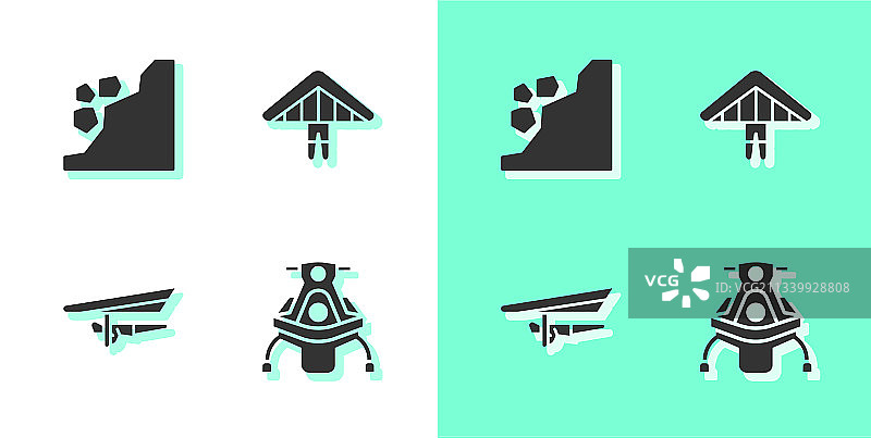 雪地摩托山体滑坡滑翔机图标图案图片素材