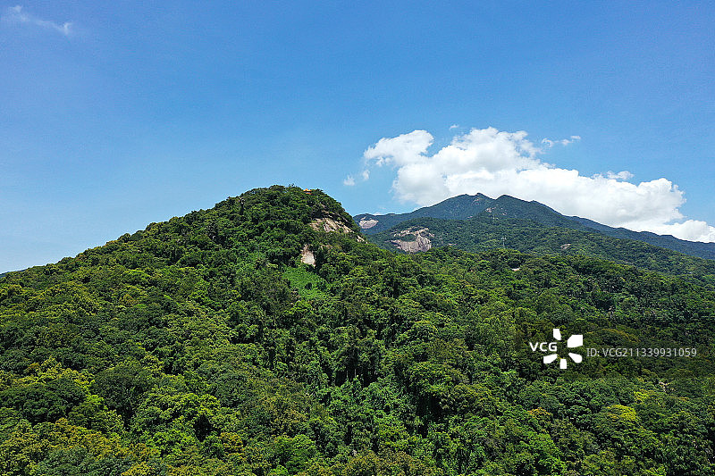 广东省惠州市博罗县罗浮山风景名胜区狮子峰航拍图片素材