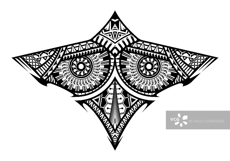 波利尼西亚人体风格纹身装饰图片素材